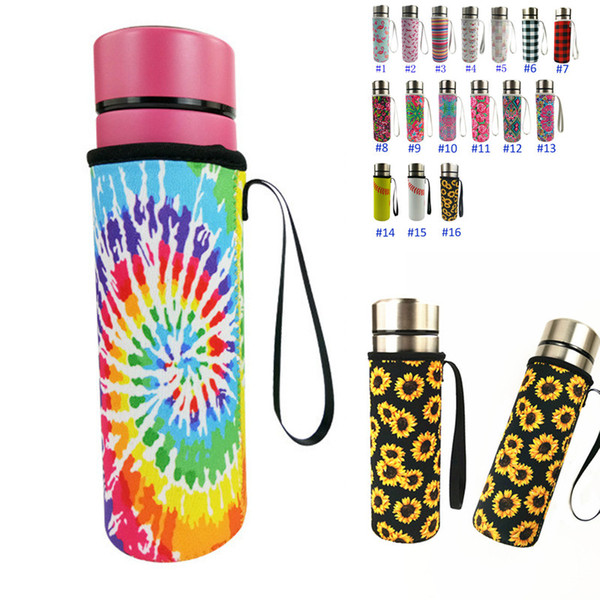 Neoprene Lilly Bottle Holder Insulated Anti-ironing Glass Bottle Sleeve Vacuum Thermos Cover Floral Sleeve Bags Carrier Drinkware DHL D3503