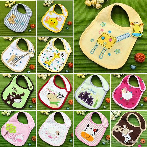 Hot Sale Bibs Lovely Cute Cartoon Pattern Toddler Baby Waterproof Saliva Towel 24 Styles Choosed Cotton Baby Bibs feeding
