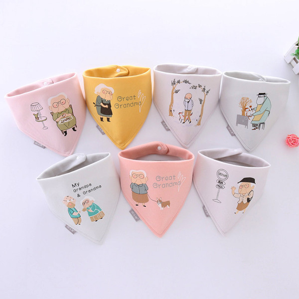 7 colors cartoon bibs newborn baby waterproof triangle towel 100% cotton double layer saliva towel fashion infant bibs burp cloths