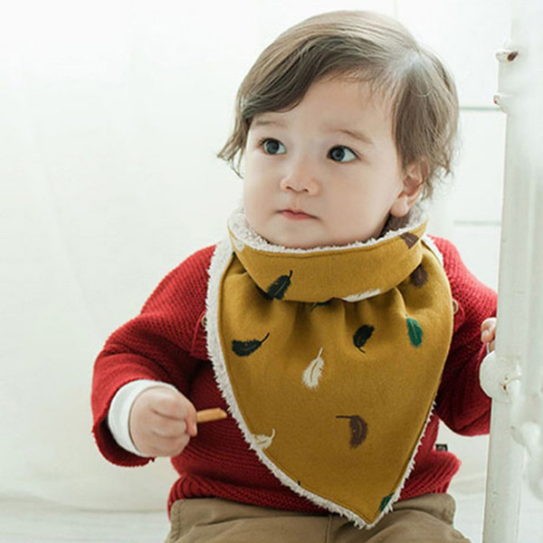 Newborn Baby Bibs Cotton Warm Toddler Scarf Bibs Infant Baby Boys Girls Feeding Triangle Bid Winter Warm Clothing Accessories