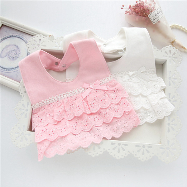 Baby Bibs Girls Cotton Newborn Princess Lace Bow Baby Bibs Cute Girls Boys Burp Cloth Infant Saliva Towels