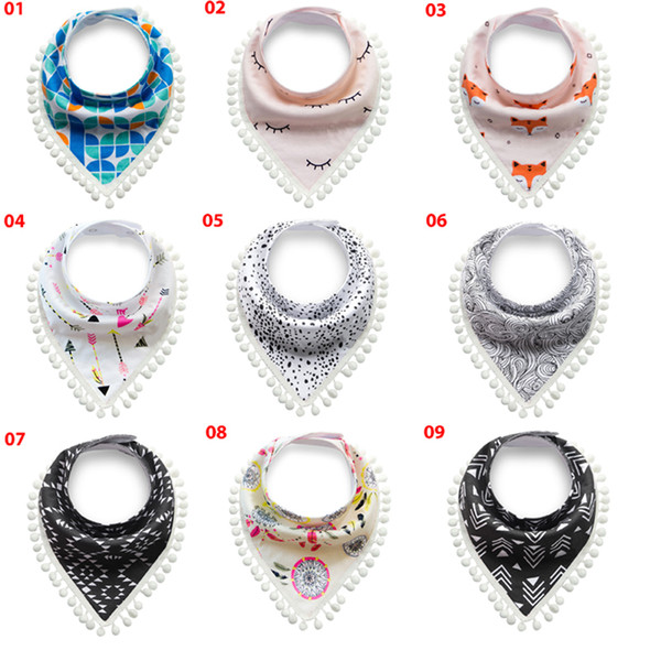 2017 Good Quality 14 Styles Baby Bibs Boys Accessories Newborn Girls Burp Bandana Cotton Soft Toddler Triangle Scarf Infant Saliva Towel