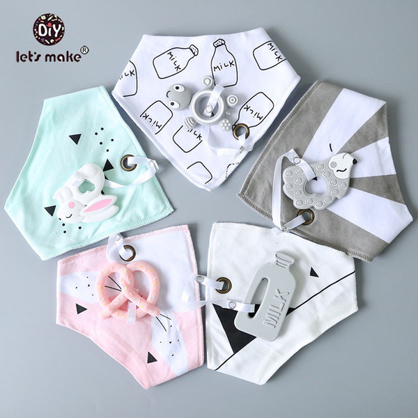 Baby Stuff Bibs & Burp Cloths 1pc Cotton Bib Cartoon Silicone Teether BPA Free Baby Things Feeding Baberos Burp Cloth