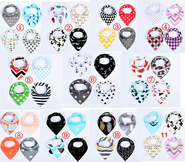 44Designs XMAS INS Moose Deer fox bibs Burp Cloths new baby girls boys waterproof Pure cotton double layer fleece 2snap bibs burp cloths