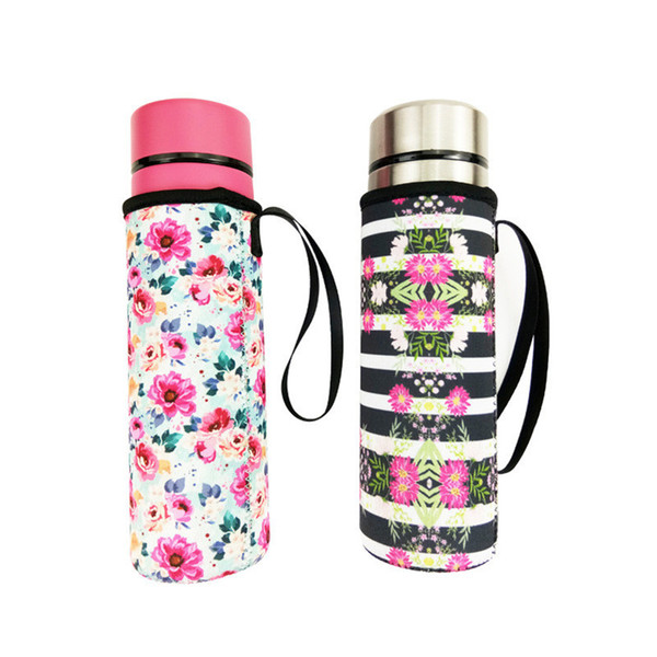 Flamingos Neoprene Water Bottle Holder Insulated Anti-ironing Glass Bottle Cover Thermos Cover Sleeve Bags Carrier Drinkware Accessory D3503