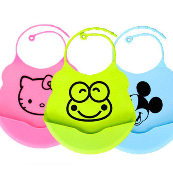 Hot Sale New Cute Baby Children Bibs Waterproof Silicone Feeding Saliva Towel Newbor Aprons Kids Burp Cloths