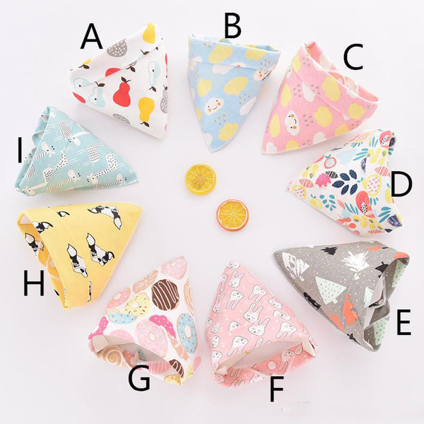 Wholesale Saliva towel baby triangle towel cotton unisex baby newborn children waterproof bibs /burp Cloths 9colors