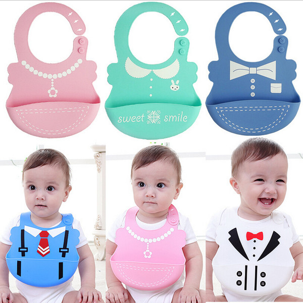 New Arrive Baby bibs Waterproof silicone feeding Infant saliva towel newborn cartoon aprons Baby Food-grade silicone Bibs