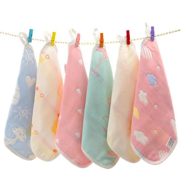 25*25cm Cotton square towel baby Bibs Burp Cloths Bandana Infant Saliva Cloth INS Triangle Bibs Newborn Cartoon Baby Bibs Newborn