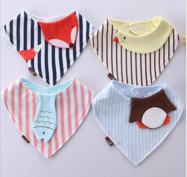 New Baby Cotton Bibs Infant Burp Cloths Cartoon Saliva Cloth Newborn Triangle Bibs Bandana Newborn Burp Cloths Baby Towel 8 Color 09138