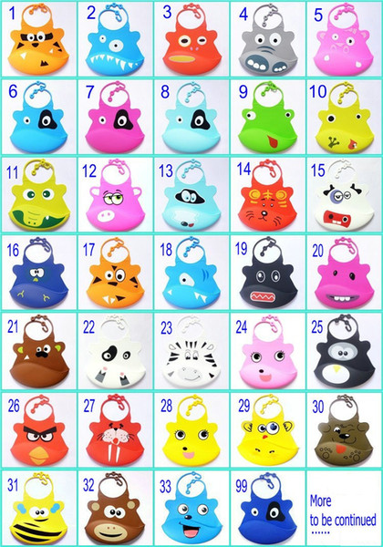 Free shipping Washable Silicone Infant Feeding Baby Kid Bib Fun Characters Waterproof hot selling