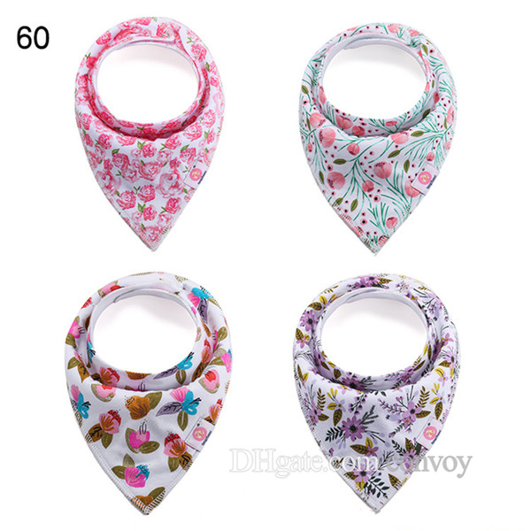 4pcs/set baby floral bibs Burp Cloths new infants girls boys double layer Pure cotton waterproof s Bandana Bib KSF11