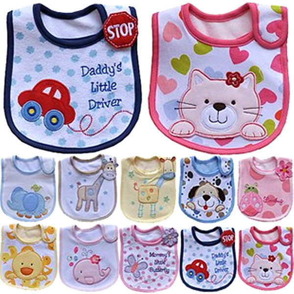 Infant saliva towels 3-layer Baby Waterproof bibs kids cotton apron handkerchief children animal bib pinafore Burp Cloths KSF17