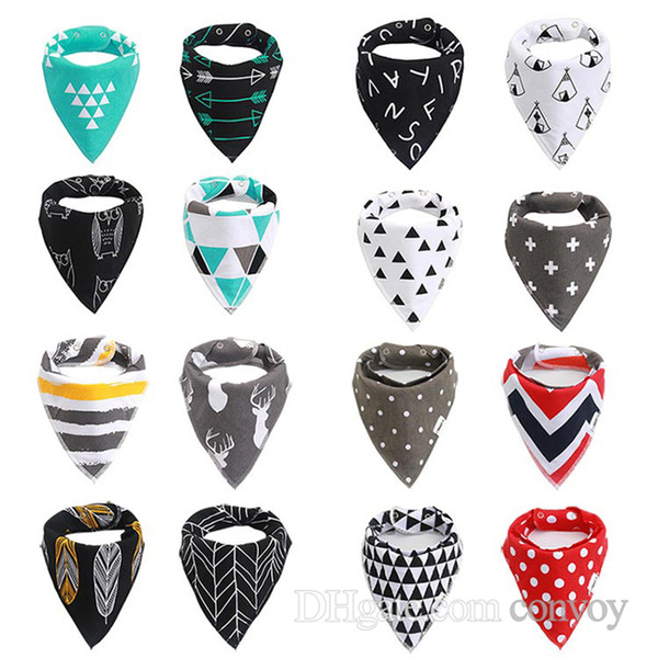 Baby Bibs Burp Cloths Waterproof Triangle Bibs Newborn Cartoon Print Baby Bibs Baby Girls Boys Bandana Infant Saliva Cloth INS KSF35