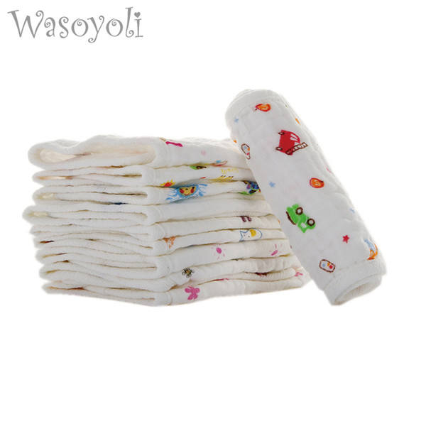 1Pc Wasoyoli Colorful Cloth Diaper Liners 12 Layers 15x45cm 100% Cotton Seersckuer Burp Cloth Cute Washable Baby Nappies Insert