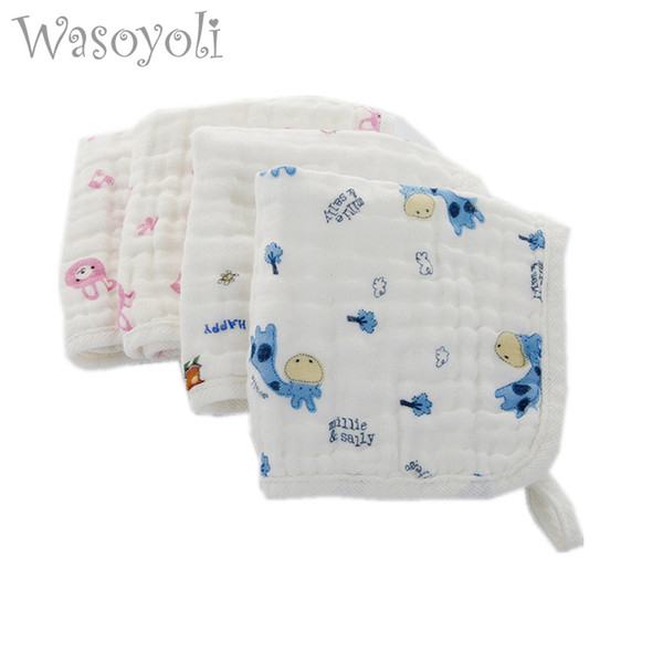 1 Piece Wasoyoli 100% Muslin Cotton Seersckuer 6 Layers Burp Cloths 30x30cm Soft Handkerchief For Baby Feeding Bathing Face Washing