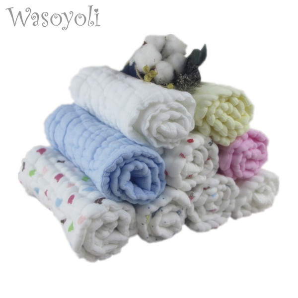 Wasoyoli 4 Peices / Lot 10 Layers Thick Cloth Diaper Insert 17x46cm 100% Muslin Cotton Seersckuer Infant Burp Cloth Bathing Washing