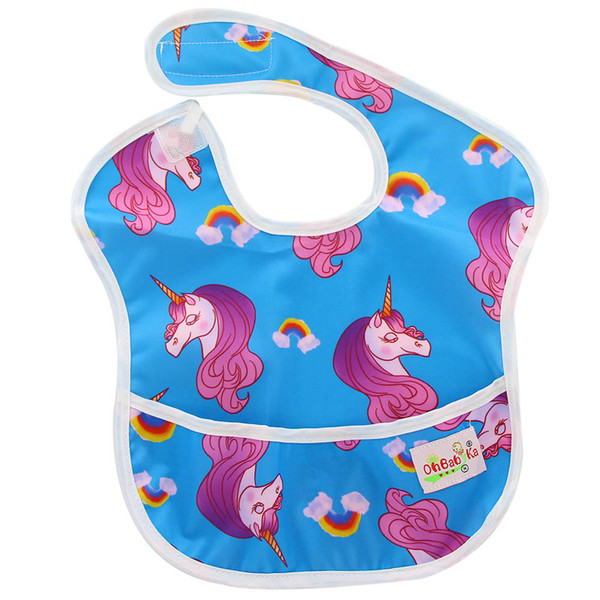 Ohbabyka Baby Girl Boy Waterproof Superbib Baberos Bebes Kids Feeding and Eating Bibs with Pocket Adjustable Burp Clothes