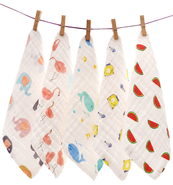 Baby Bibs 6 Layers Gauze Soft Newborn Infant Saliva Towel Baby Kids Bibs Bandana Burp Cloths