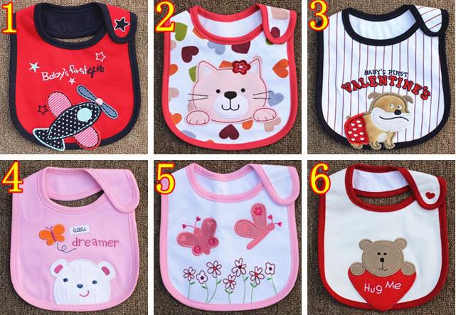 Infant saliva towels three layer Baby Waterproof bibs Baby wear accessories 81 styles