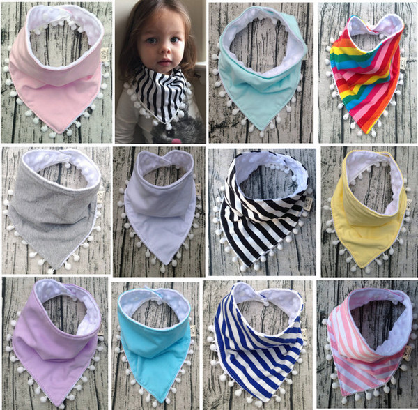 13 Styles INS Baby Bibs 100%Cotton Tassel Bibs Infant Rainbow Striped Printing Towel Baberos For Newborn Baby Girls Boys bibs