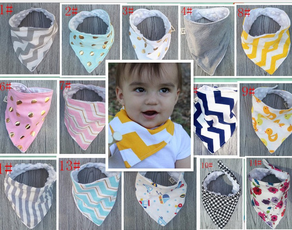 baby bibs many colors in stock 100%Cotton Dot Chevron Bandana Bibs Infant Babador Saliva Bavoir Towel Baberos For Newborn