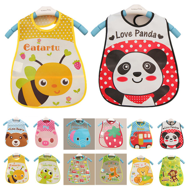 Baby Reflexed Hot Sale Soft Waterproof Bibs Infant Cute Cartoon Saliva Dripping 50pcs Free DHL