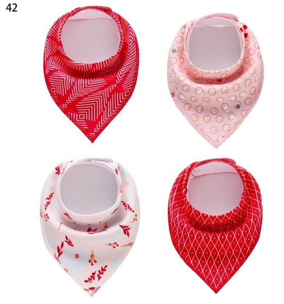 Multiple Color Baby Bandana Drool Bibs for Girls Boys of Absorbent Cotton Baby Gift 4Pcs/Set