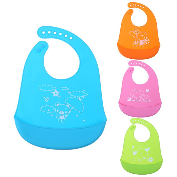 Fashion Girl Boy Baby Lunch Bib Waterproof Removal Feeding Baby Saliva Towel Kids Cute Animals Silicone Bibs