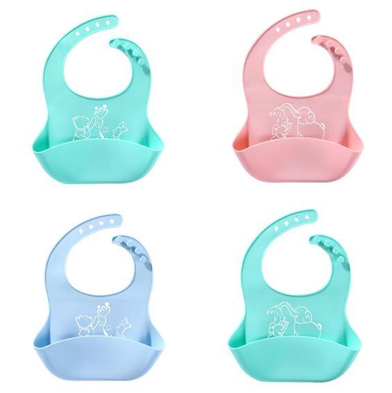 Baby Bibs Adjustable Waterproof Lunch Bibs Boys Girls Infants silicone feeding baby saliva towel cartoon waterproof aprons Baby Bibs Gifts