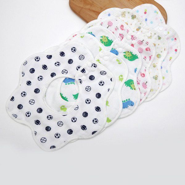 360 Degree Rotating Baby Bibs Burp Cloths Toddler Mouth Water Towel 4-Layer Cotton Gauze Absorbs Water Strongly Soft