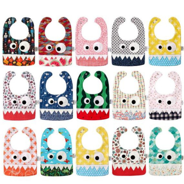 INS small monster Bibs Baby Newborns cartoon Burp Cloths cotton print kids Feeding bib