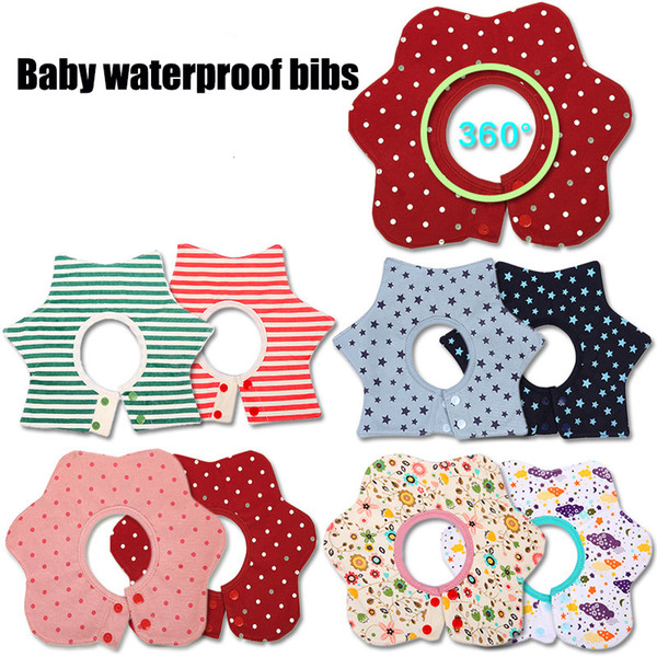 Baby Bib Towels Waterproof 360 Rotate Adjustable Girls Boys Bibs Infant Saliva Towel Baby Kids Star Bibs Burp Babador