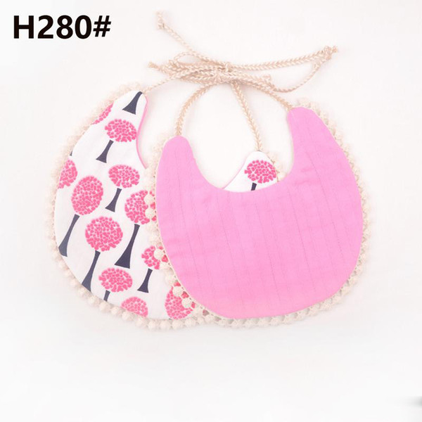 38 styles INS Cartoon Floral geometry animal print bibs 2019 New infant bandana Burp Cloths baby girls boys cotton double layer tassel