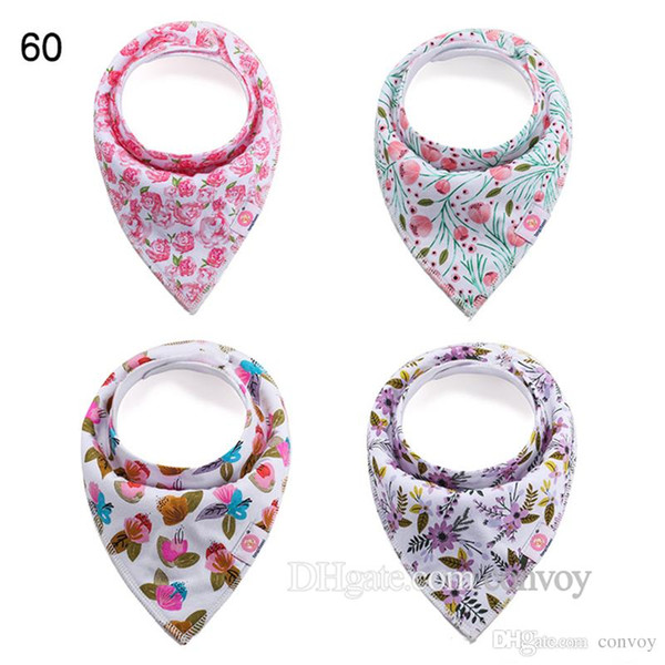 4pcs/set baby floral bibs Burp Cloths new infants girls boys double layer Pure cotton waterproof s Bandana Bib KSF11