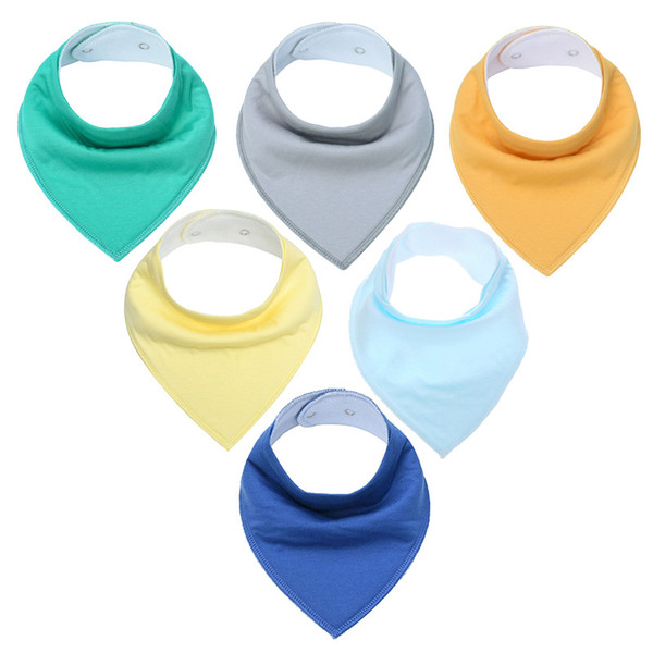 INS NEw Solid color 2layer 100% Cotton Baby Bandana Drool Bibs for Drooling and Teething Gift Boys and Girls Unisex Saliva towel