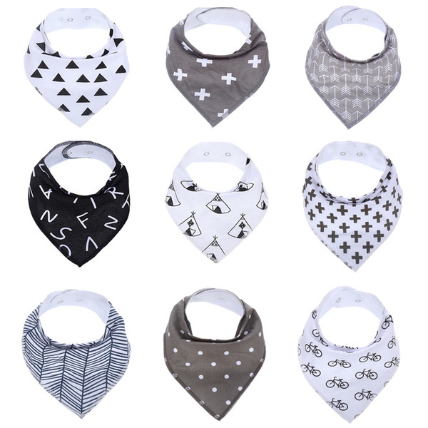 Wholesale- Super cute baby bibs 9pcs/lot newborn infant feeding clothes cotton high quality