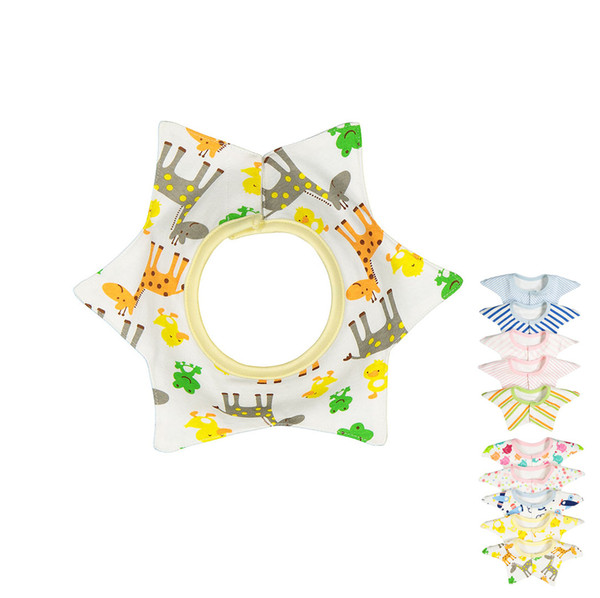 Baby bandana drool bibs for drooling and teething rganic cotton soft and absorbent baby bandana bibs five-pointed star 360 degree rotate