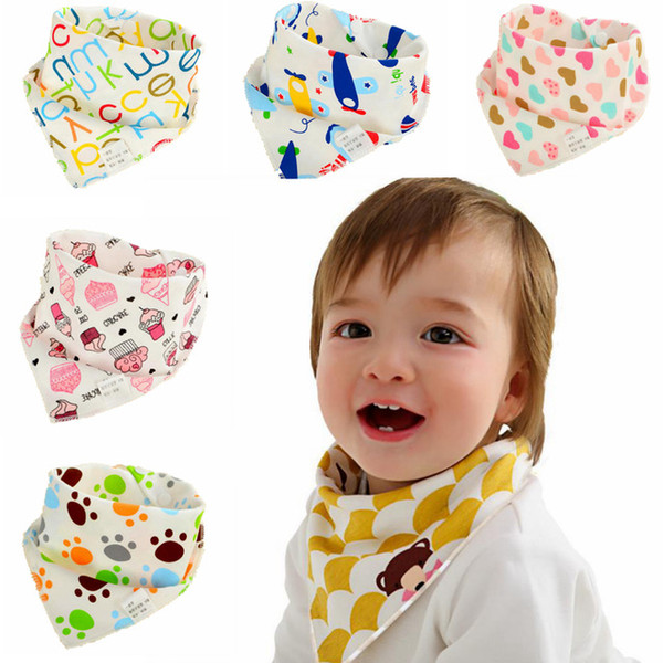 Baby Bibs Burp Cloths Waterproof Triangle Cotton Cartoon Child Baberos Bandana Bibs Babador Dribble Bibs Newborn Slabber Absorbent Cloth