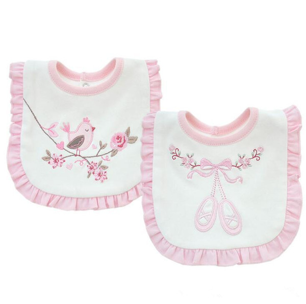 Baby Bib Lace towel double cotton embroidered Bib slobber Burp Cloths Chinese Style Baby Feeding Bibs