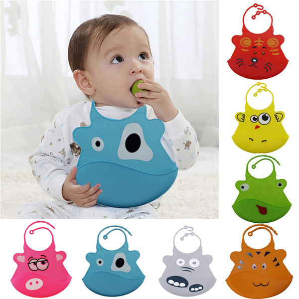 Cartoon Waterproof Silicone Bib Feeding Stereo Pick Rice Pocket Baby Saliva Towel Newborn Aprons