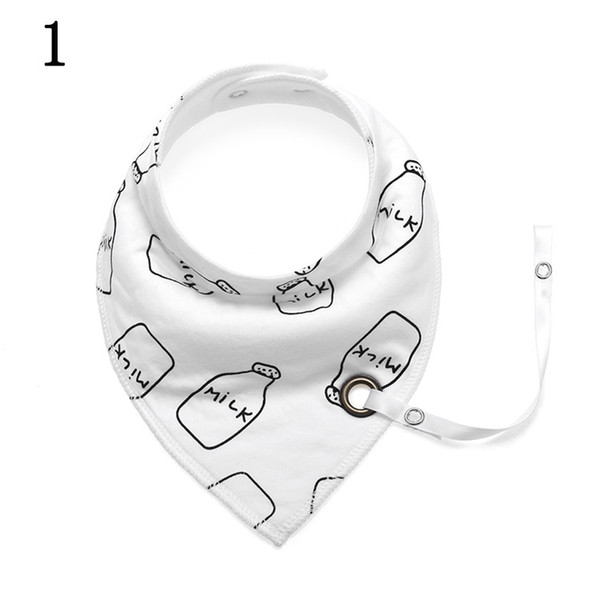 Baby Cotton Bibs Triangle Saliva Towel Double-Layer Snap Fastener Waterproof Baby Bibs with Pacifier Clip Hole