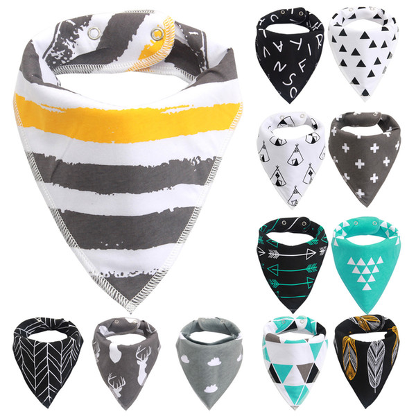 Baby Bibs Baby Saliva Towel Cotton Double Layer Triangular Towel Cartoon Fox Infant Toddler Bandana Triangle Scarf Wholesale ins New