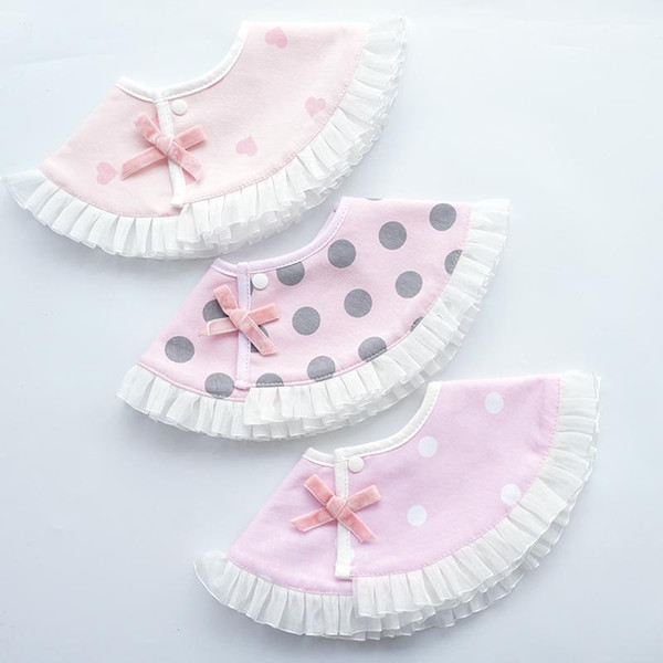 2019 New Baby 360 Degree round Rotatable Bib baby cotton saliva towel lace bib saliva pocket baby accessory