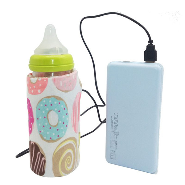 6 Colors Travel Stroller USB Milk Water Warmer Insulated Bag Baby Nursing Bottle Heater 28.0cm*13cm