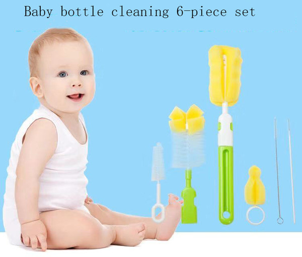 Bottle brush nipple brush combination bottle cleaning set bottle brush six-piece baby