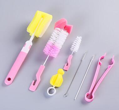 baby bottle sponge brush kids bottle cleaners straw brush stainless steel pipe cleaners seven pcs one set free shipping promotional gifts