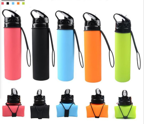 2018 Portable Foldable Water Bottle Medical Silicone for Outdoor Camping Travel Picnic Creative Collapsible Sport Kettle bottle warmer 600ml