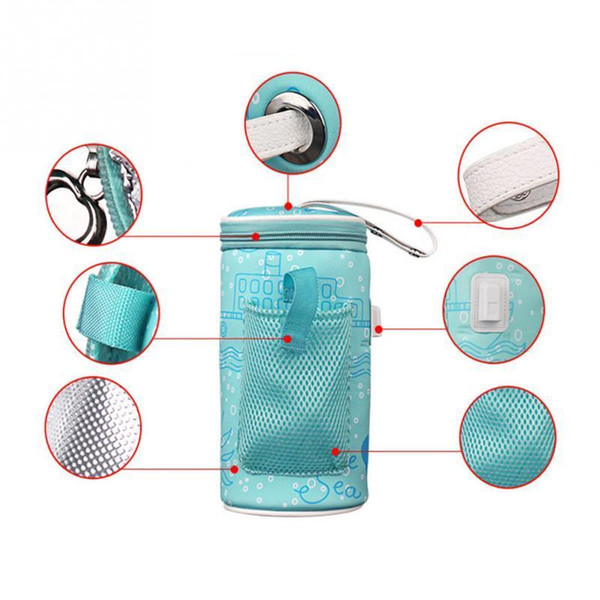 Newborn Feeding Usb Baby Bottle Warmer Heater Insulated Bag Travel Cup Portable In Car Heaters Drink Warm Milk Thermostat Bag J190520