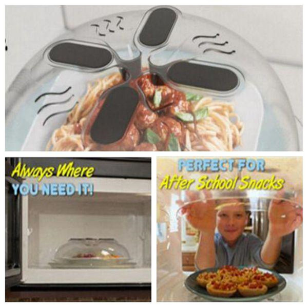 30*8.5cm Microwave Splatter Lid Food Splatter Guard Cover Microwave Hover Anti-Sputtering Cover With Steam Vents Opp Package